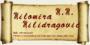 Milomira Milidragović vizit kartica